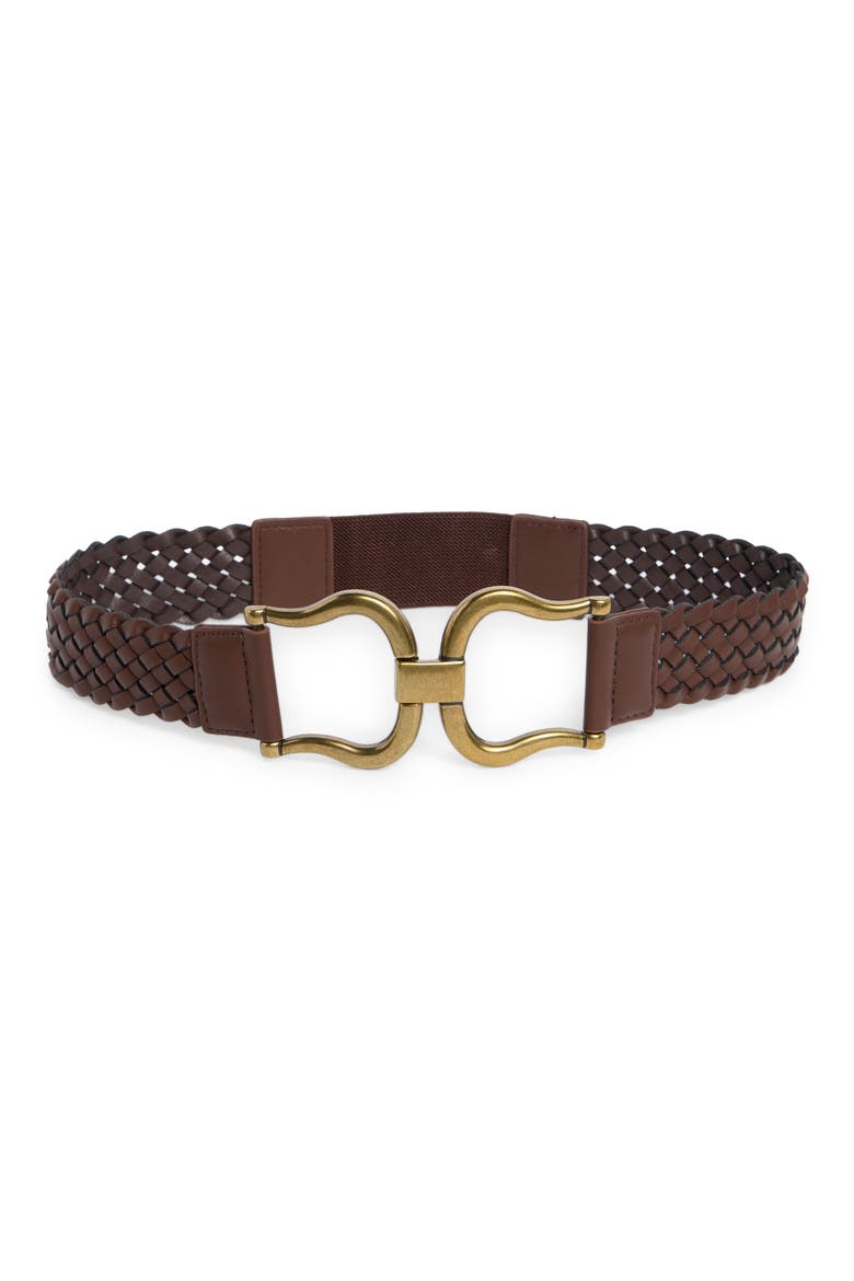 Braided Interlock Buckle Belt, Main, color, CHOCOLATE