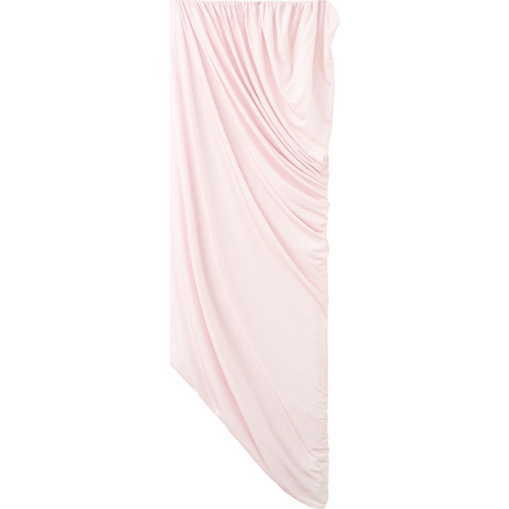 Mango X Kaia Gerber Strapless Asymmetric Ruched Dress In Pink