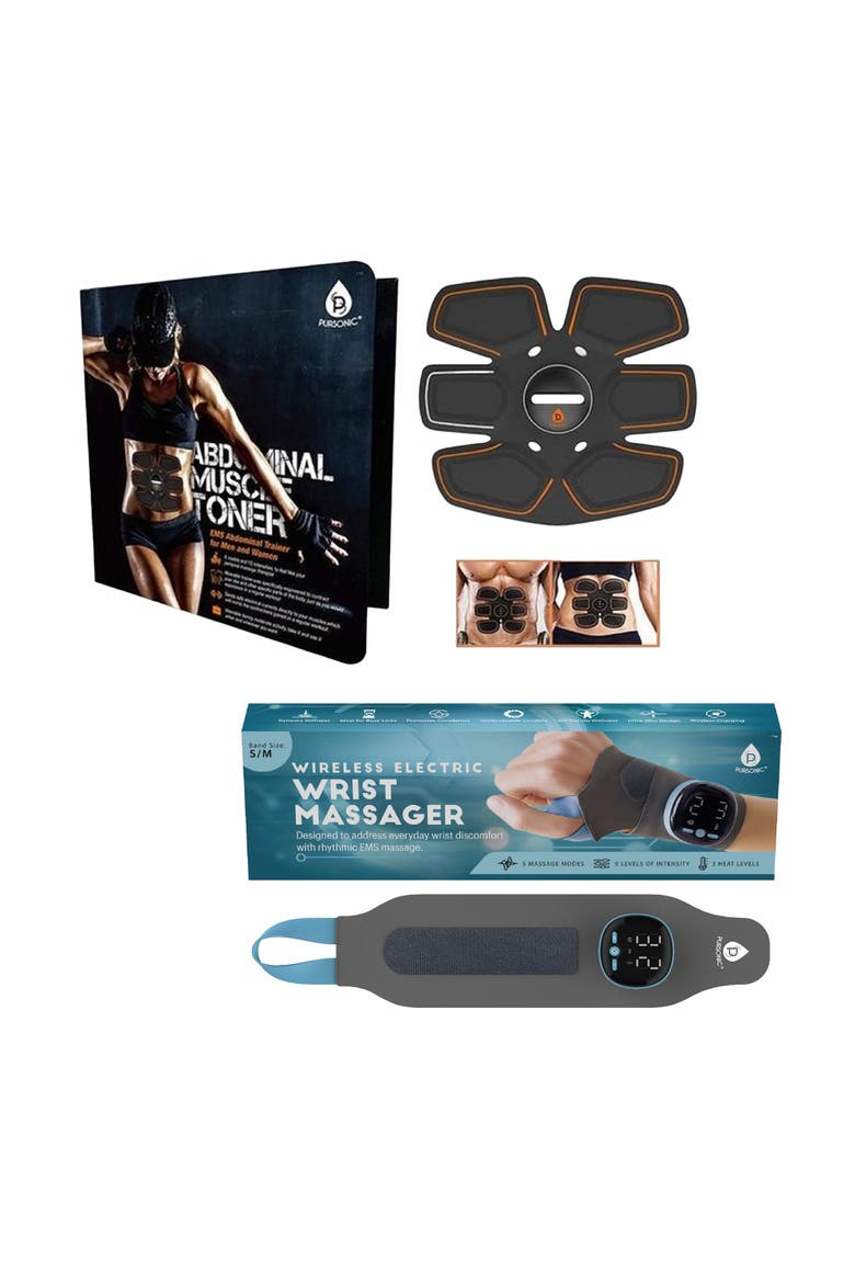 Wrist Massager & EMS Ab Toner Set, Main, color, Multicolor