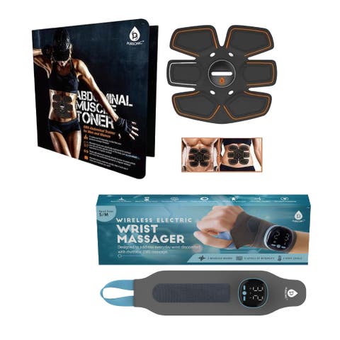 Electric Massager Wrist Guard & EMS Abdominal Muscle Toner - Relaxation and Strength Bundle