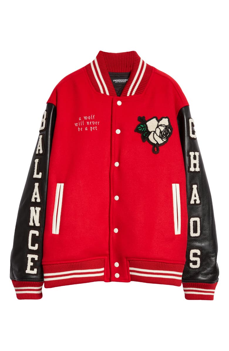 Undercover Balance Wool Blend Varsity Jacket, Alternate, color, 