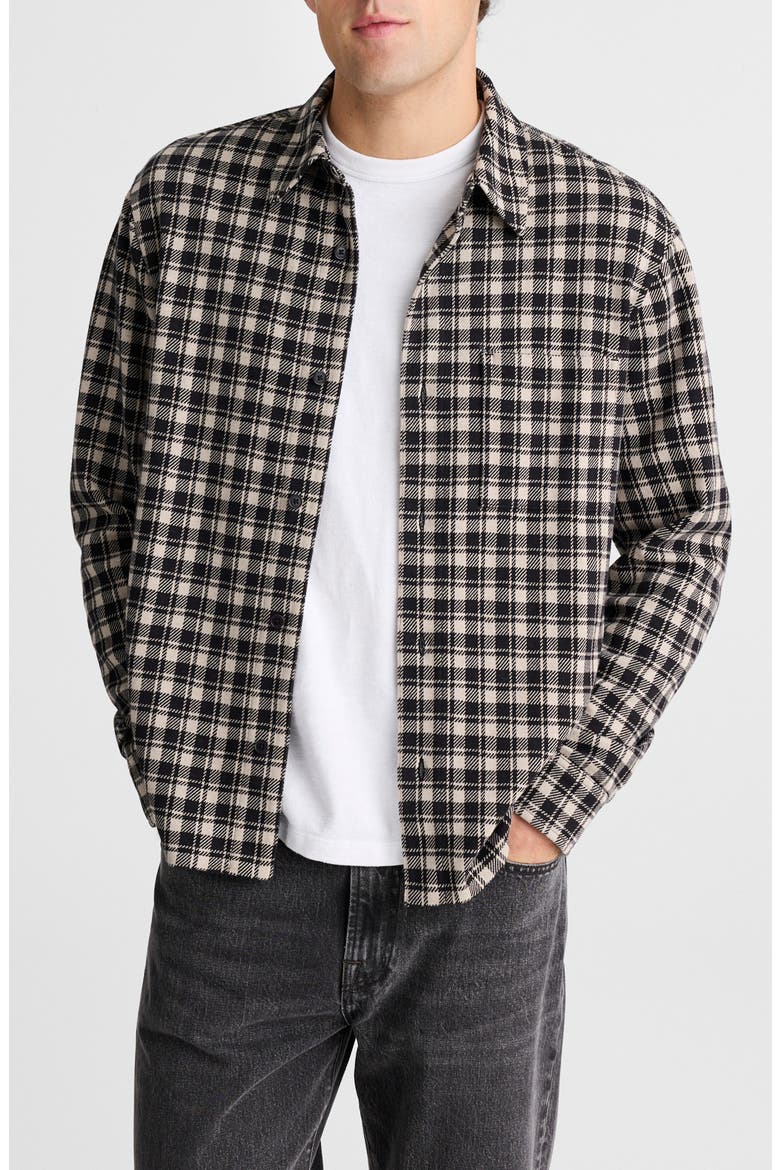 Devoe Button-Up Shirt, Main, color, PLAID CHARCOAL