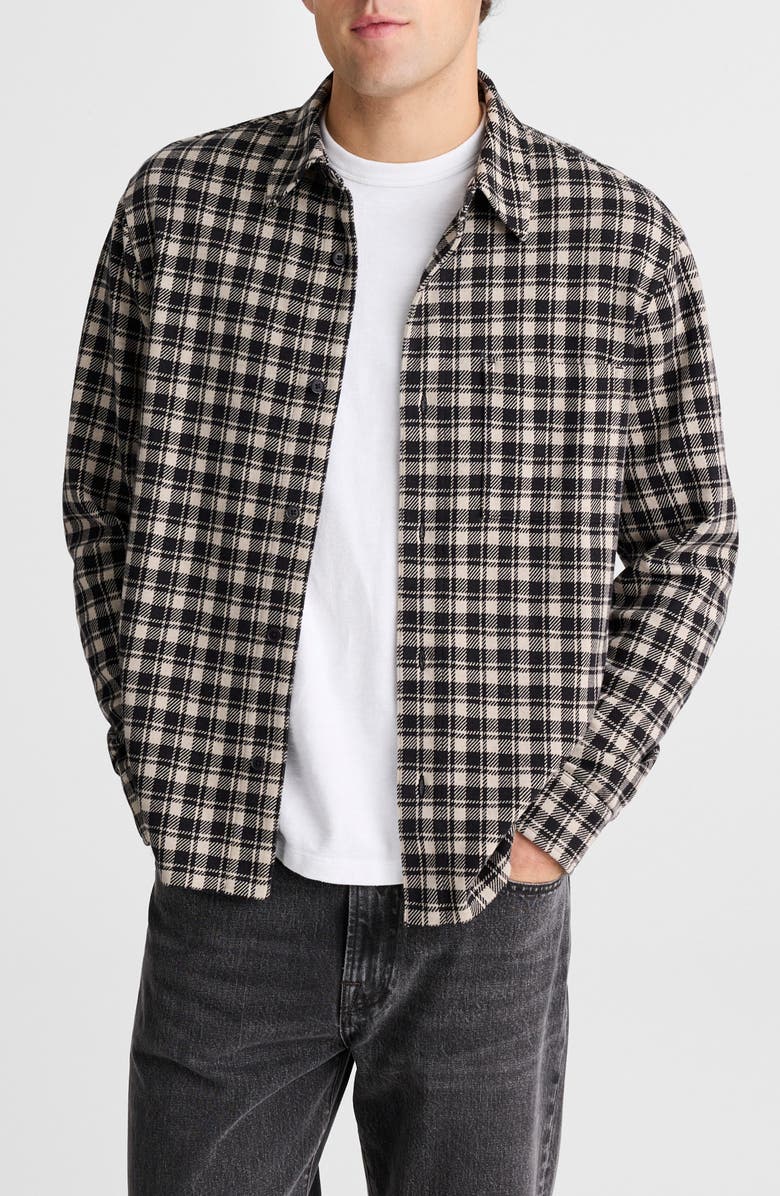 Madewell Devoe Button-Up Shirt, Main, color, Plaid Charcoal