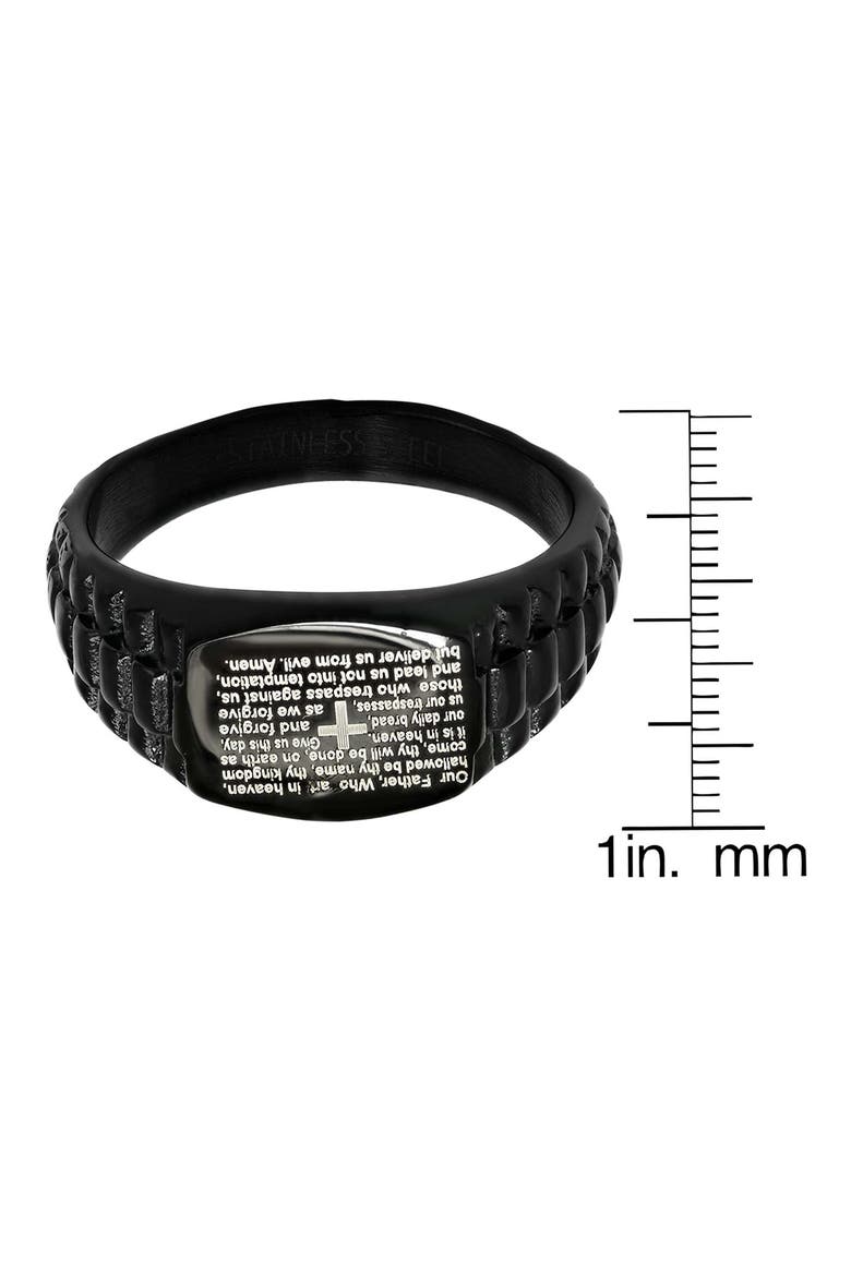 Our Father Signet Ring, Alternate, color, BLACK