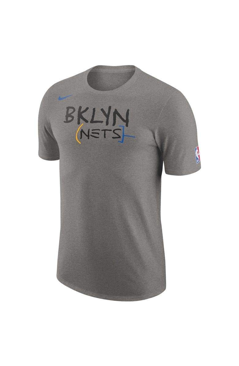 Nike Men's Nike Heather Charcoal Brooklyn Nets 2022/23 City Edition Essential Logo T-Shirt, Alternate, color,