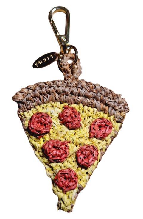 NYC Pizza Raffia Bag Charm
