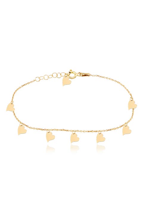 Gabi Rielle 14K Yellow Gold Plated Sterling Silver Heart Anklet