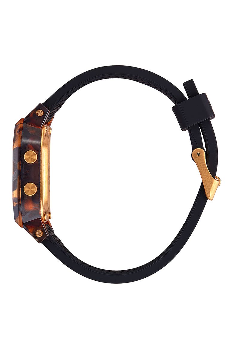 Siren Digital Silicone Strap Watch, 38mm, Alternate, color, TORTOISE