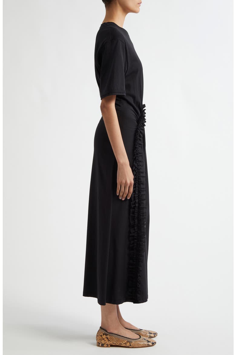 Lilia Organic Cotton Midi Dress, Alternate, color, NOIR