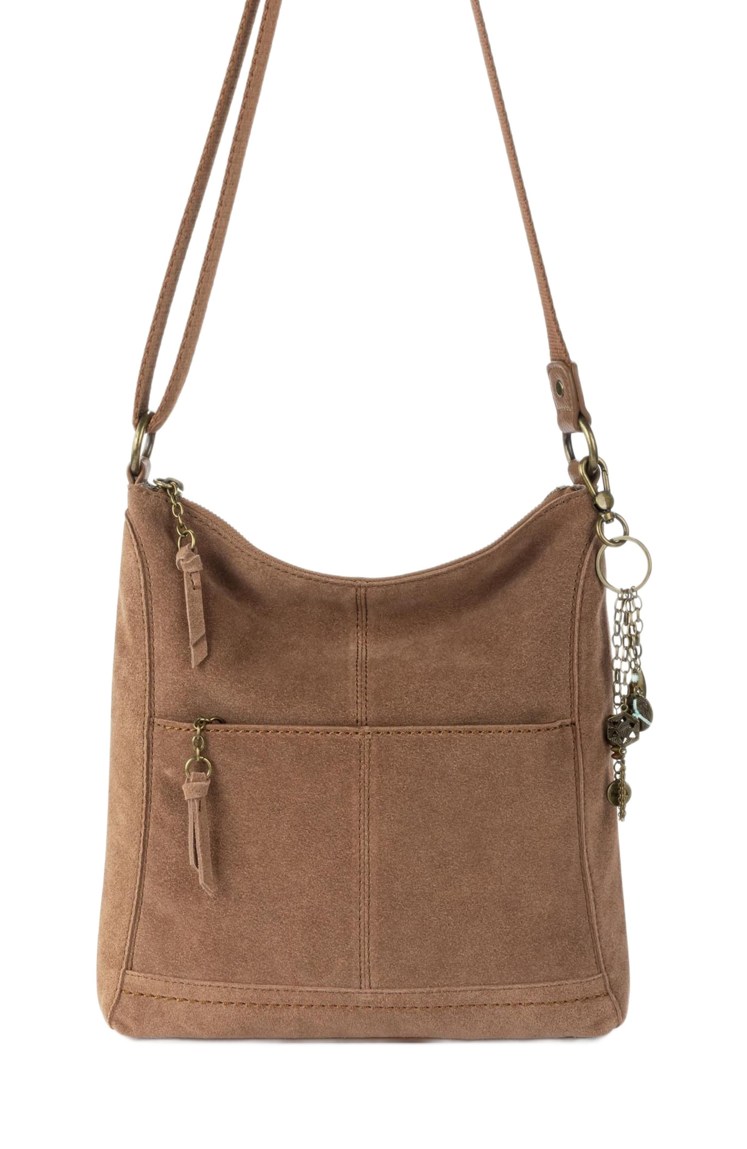 Lucia Crossbody Leather Bag, Alternate, color, Tobacco Suede