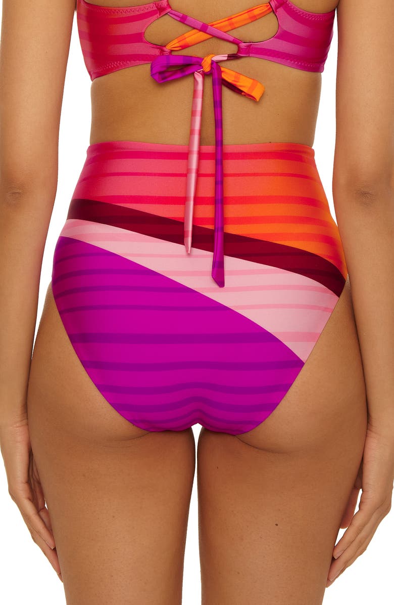 Trina Turk Rhodes High Waist Bikini Bottoms, Alternate, color, Multi