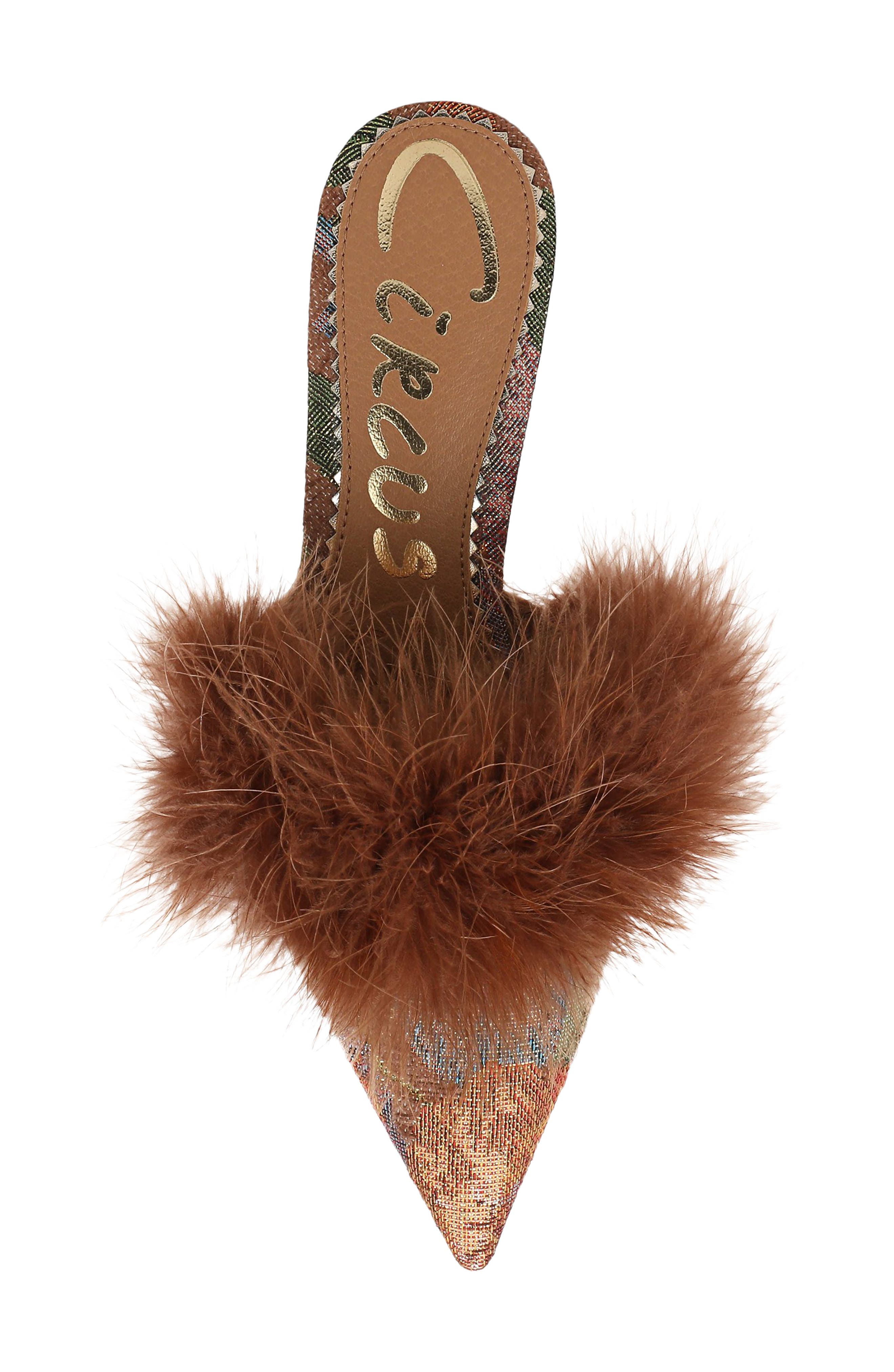 Gemma Fluff Mule, Alternate, color, BERRY BLUSH MULTI