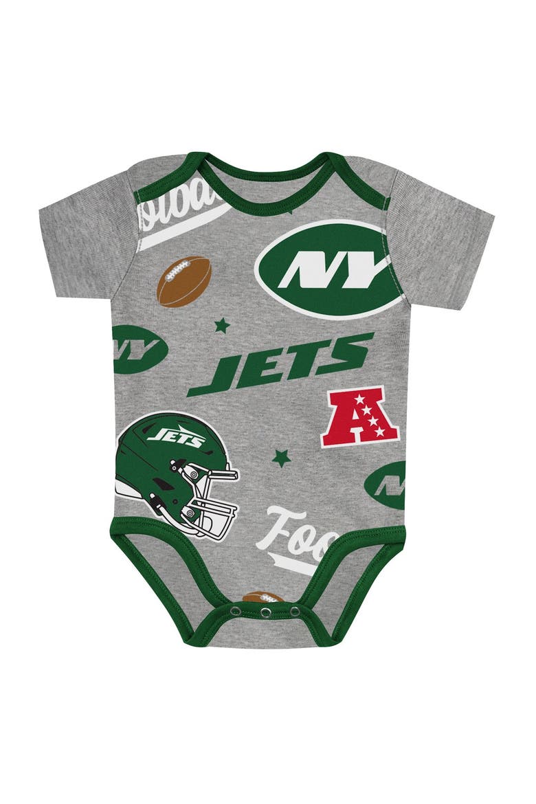 Newborn Outerstuff  New York Jets First Round Pick Three-Piece Creeper Set, Alternate, color, Green