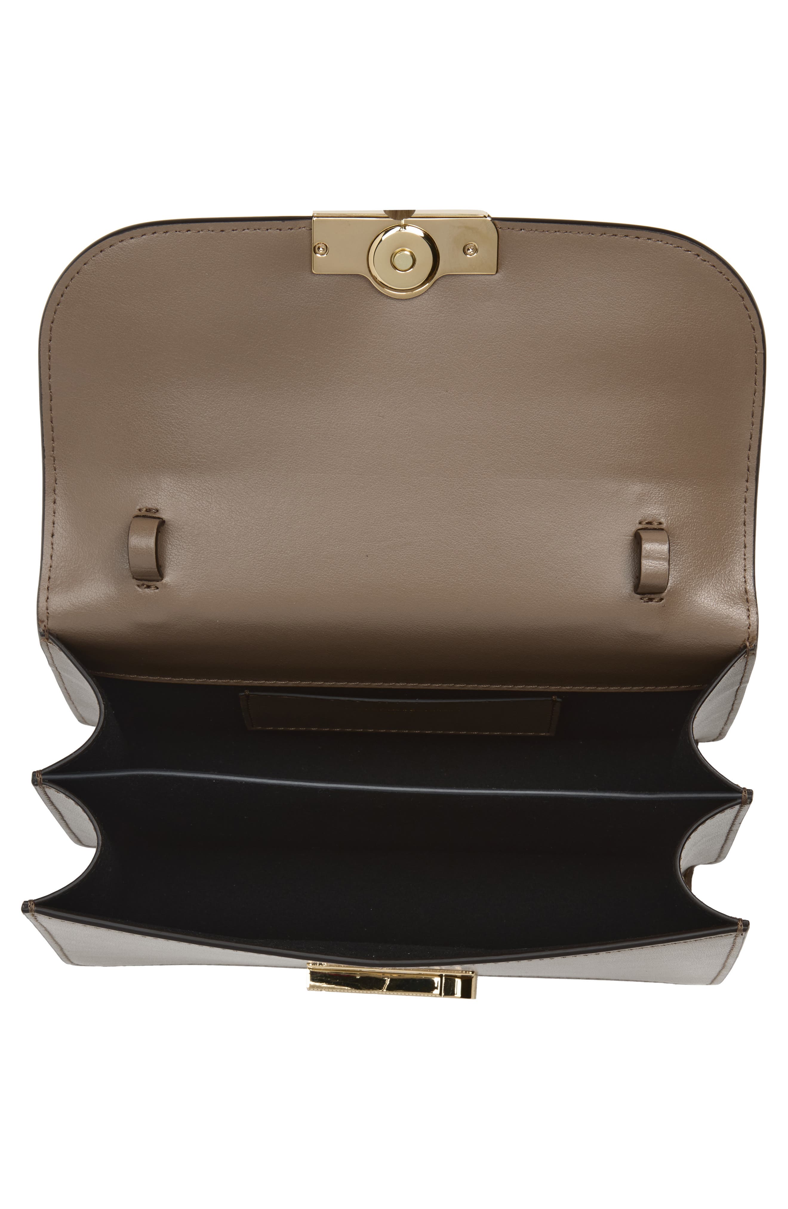 Victoria Beckham Small Dorian Leather Shoulder Bag, Alternate, color, Dove Grey