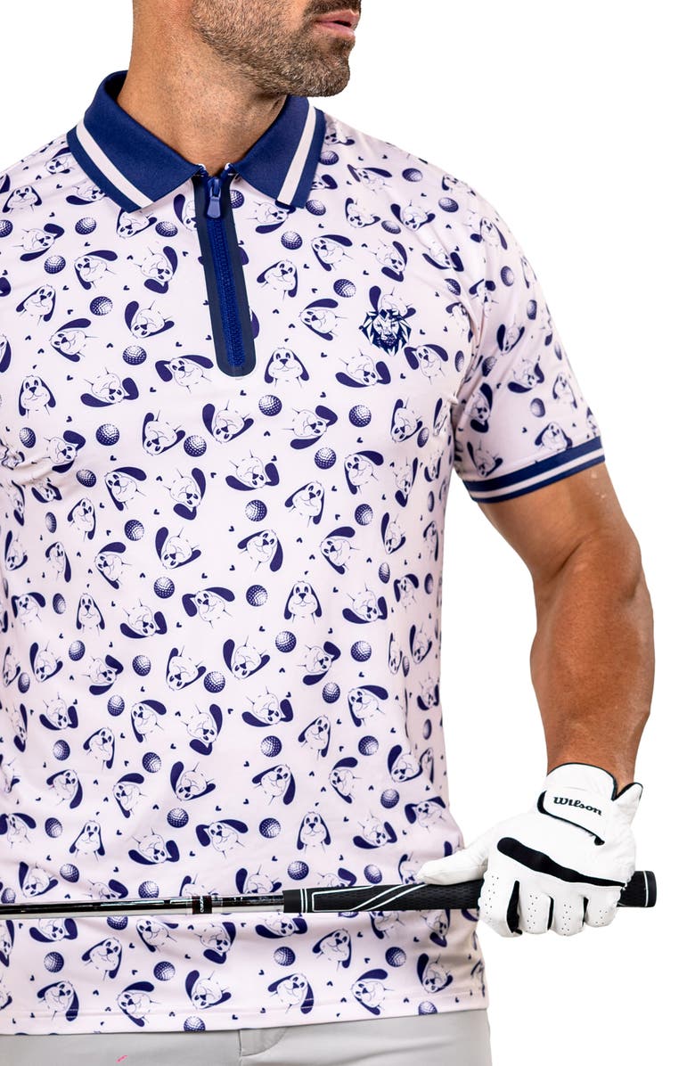 Maceoo Martyr0006 Print Zip Golf Polo, Alternate, color, 