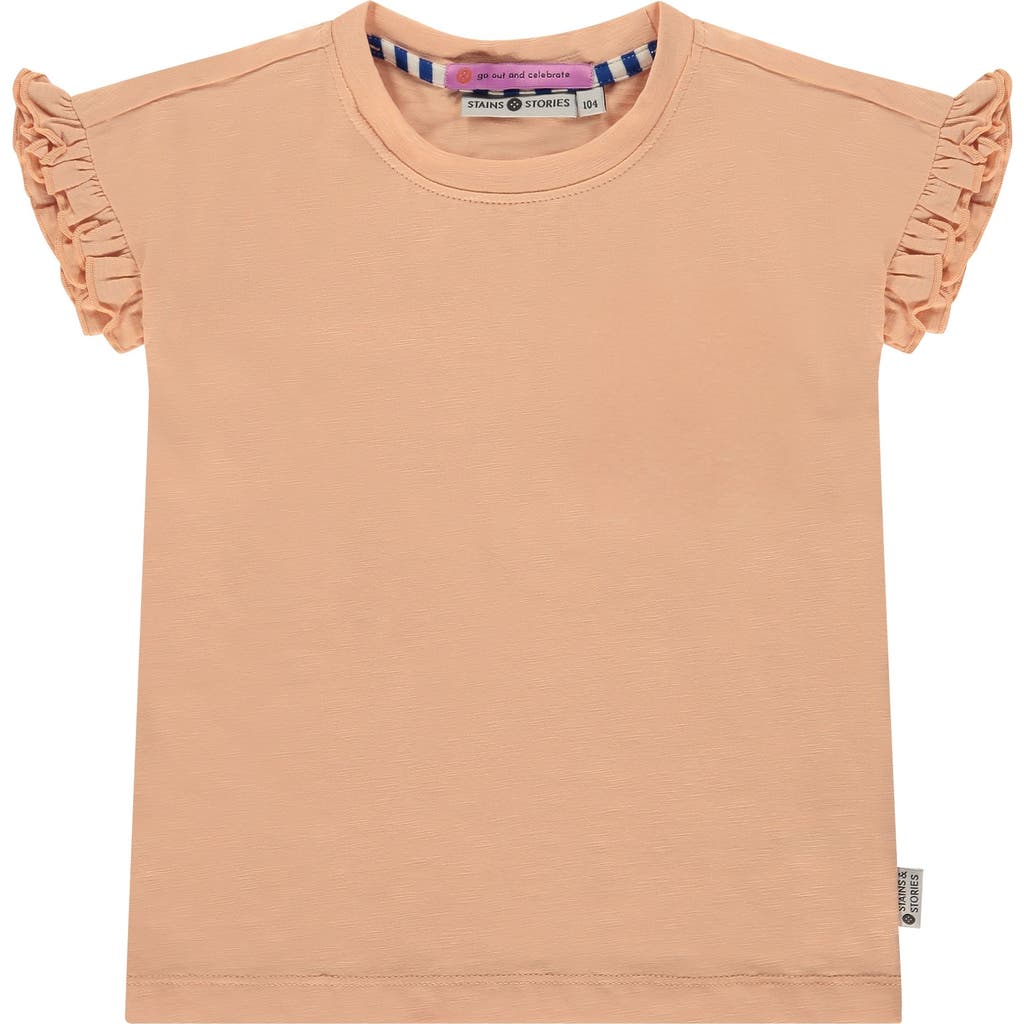 Stains And Stories By Babyface Ruffled Cap Sleeve T-shirt In Blue