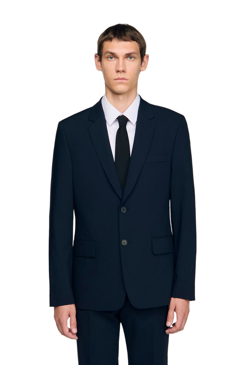 Wool suit jacket, Main, color, Navy blue