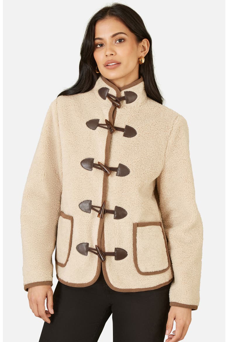 Tailored Borg Toggle Jacket, Main, color, Cream