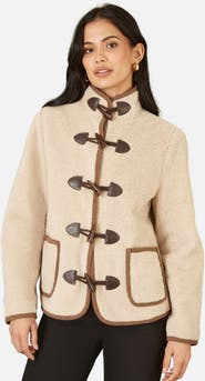 Yumi Tailored Borg Toggle Jacket