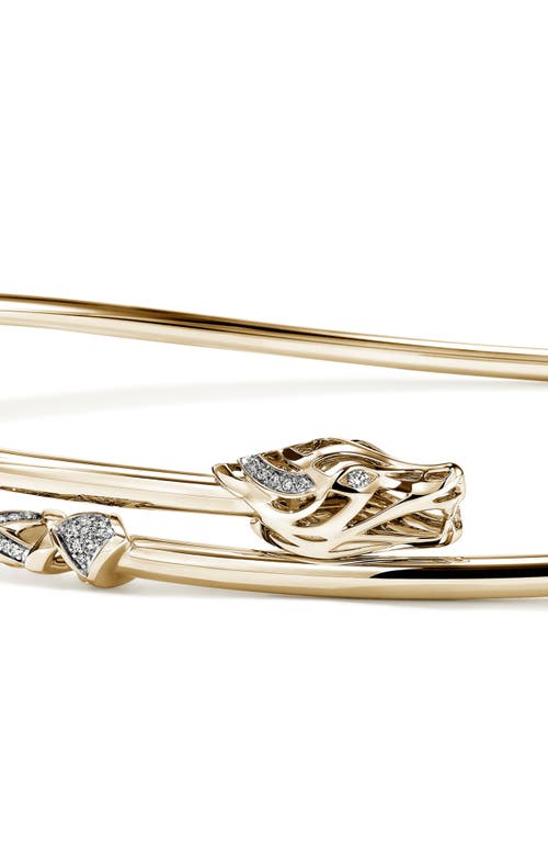 John Hardy Naga Bypass Choker Necklace In Gold