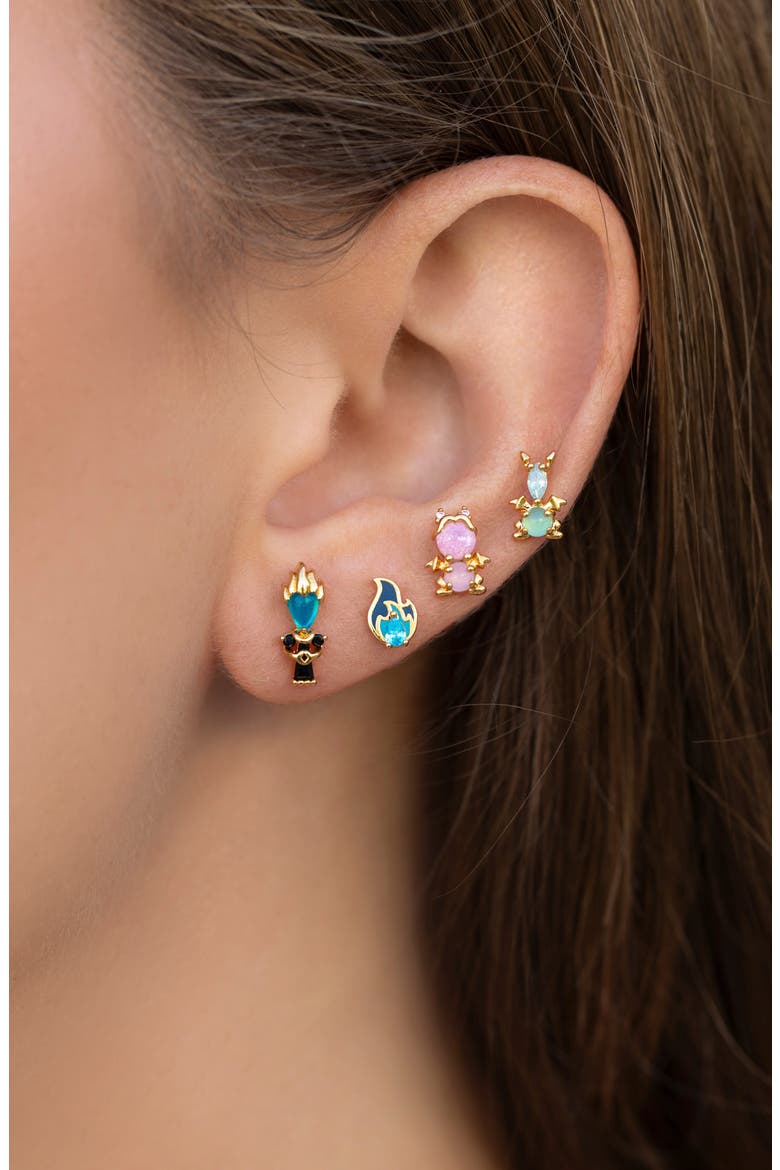 Kids' Disney Hades Stud Earring Set, Alternate, color, GOLD