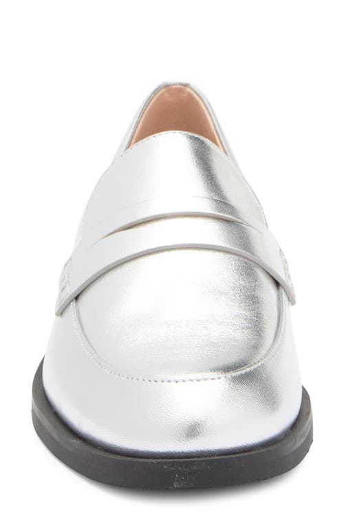 Stuart Weitzman Emi Penny Loafer In Silver