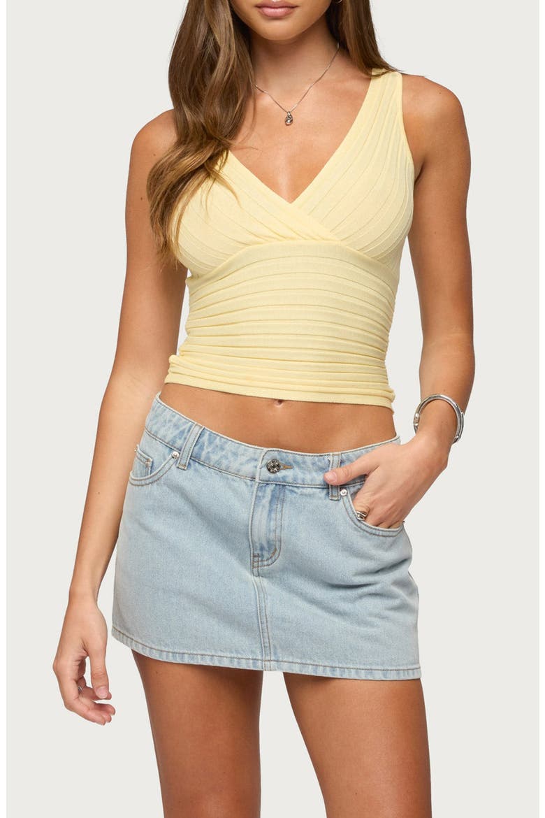 Beach Rib Sweater Tank, Main, color, LIGHT-YELLOW