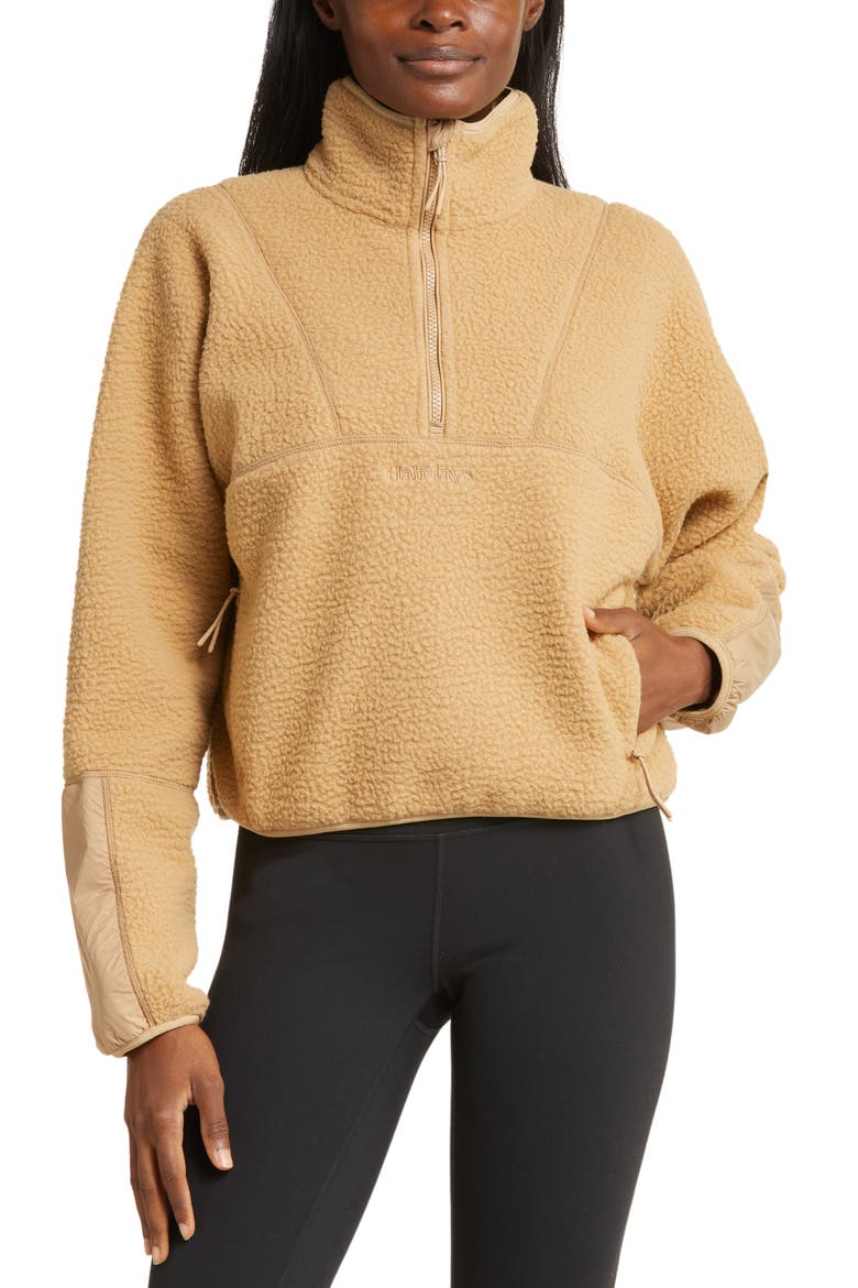 Pieper Water Repellent Recycled Polyester Fleece Quarter Zip Top, Alternate, color, CHAI