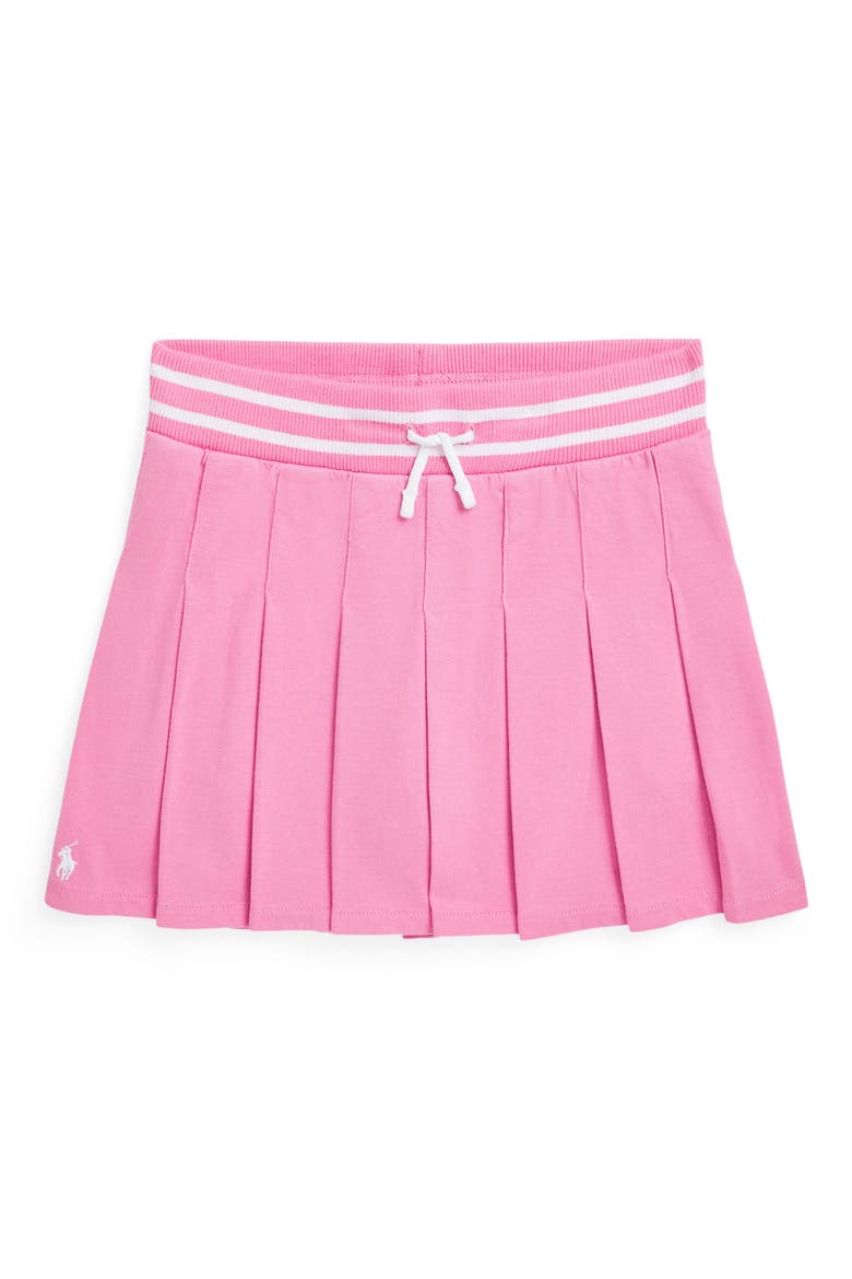 Kids' Pleated Cotton Jersey Skort, Main, color, LAGUNA PINK