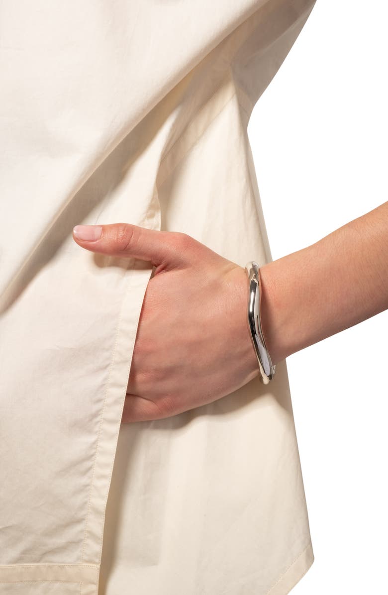 Alexis Bittar Molten Bangle Bracelet, Alternate, color, Silver