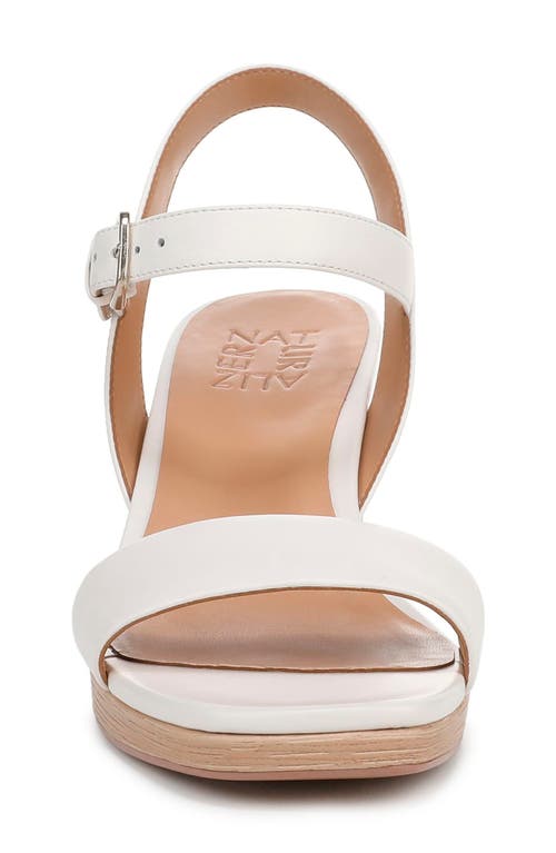 Naturalizer Women's Rose Block Heel Open Square Toe Platform Sandals In Warm White