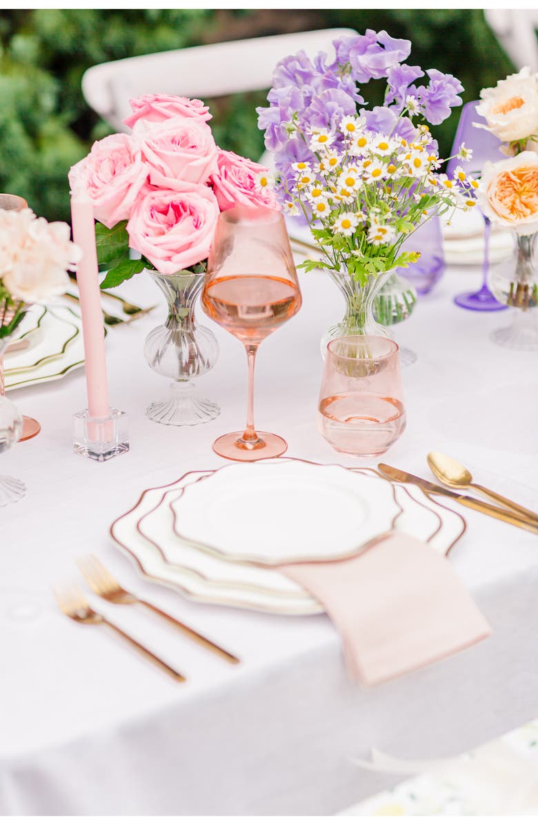 Estelle Colored Glass Set of 6 Stemless Wineglasses, Alternate, color, Lavender