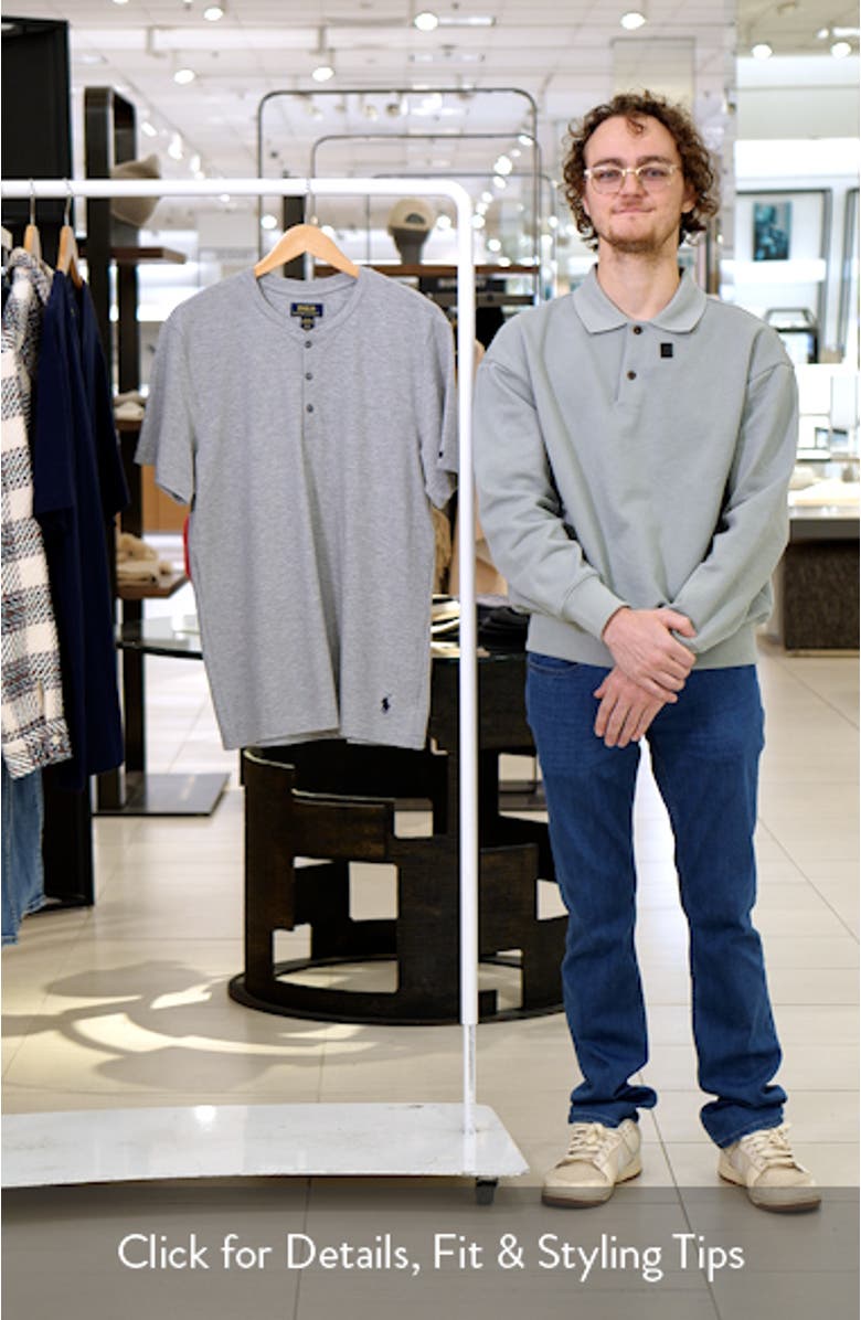 Featherweight Short Sleeve Henley Pajama Top, sales video thumbnail