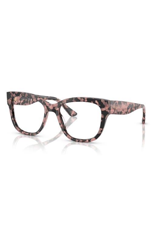 Vogue 53mm Square Optical Glasses In Pink Tortoise