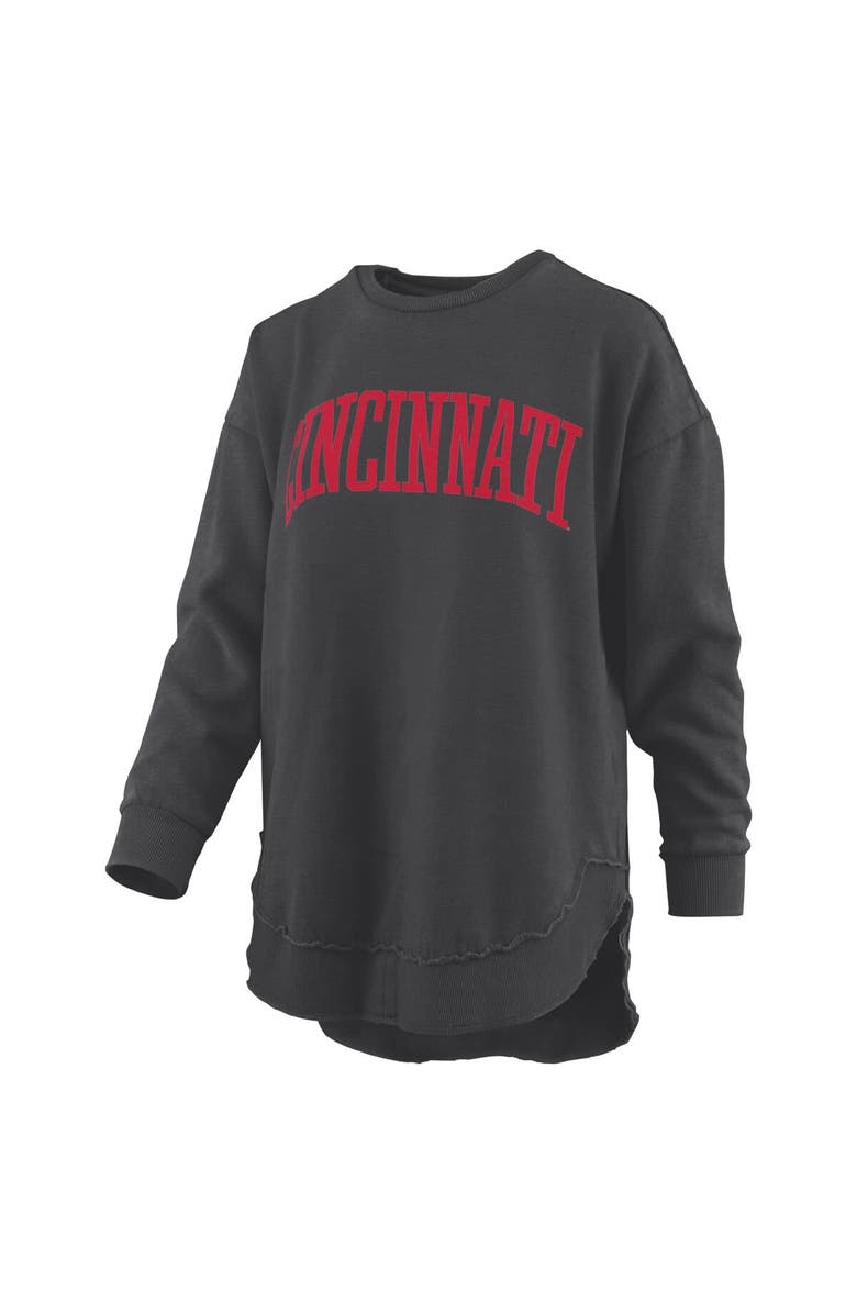 PRESSBOX Women's Pressbox Black Cincinnati Bearcats Melange Poncho Vintage Fleece Long Sleeve Pullover Sweatshirt, Alternate, color, Black