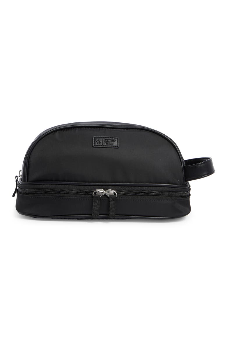 Drop Bottom Zip Top Dopp Kit, Main, color, BLACK