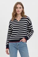 Central Park West Maisie Bright Striped Ls Polo