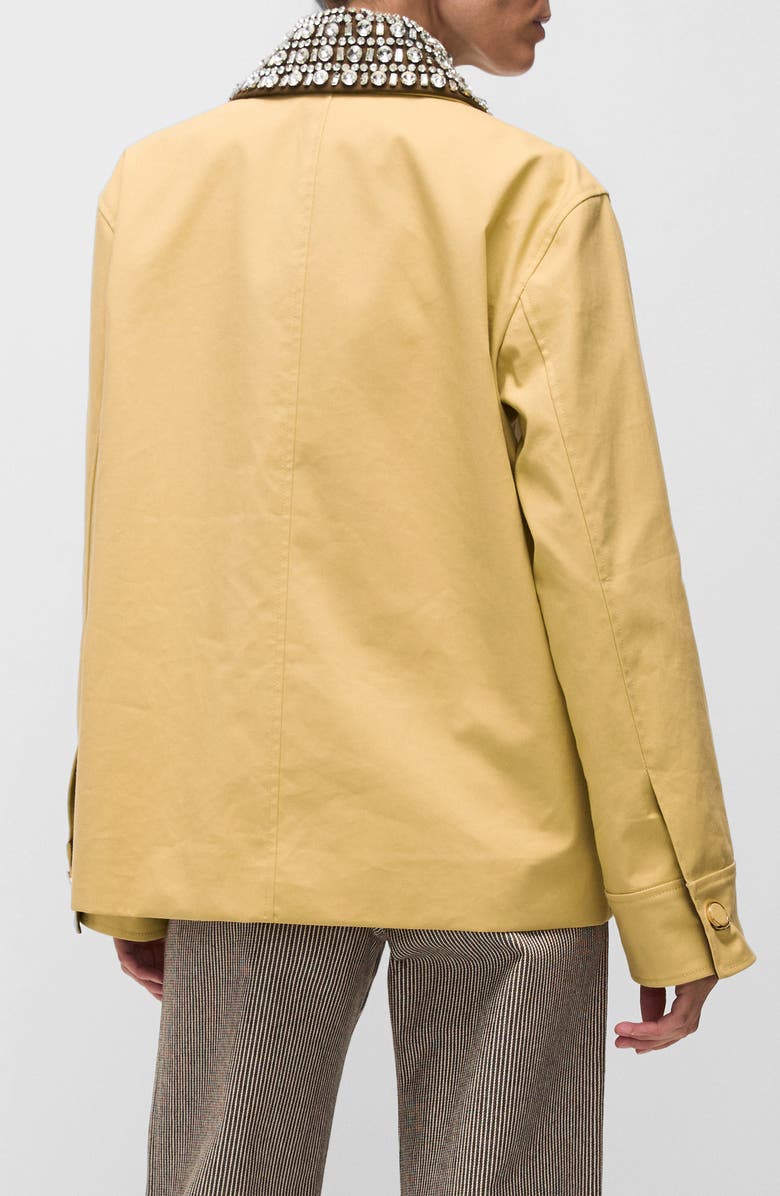 Veronica Beard Arlen Crystal Collar Cotton Dickey Coat, Alternate, color, 