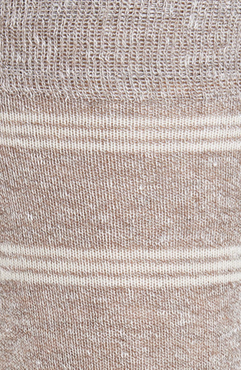 Nordstrom Stripe Linen & Cotton Blend Dress Socks, Alternate, color, Taupe