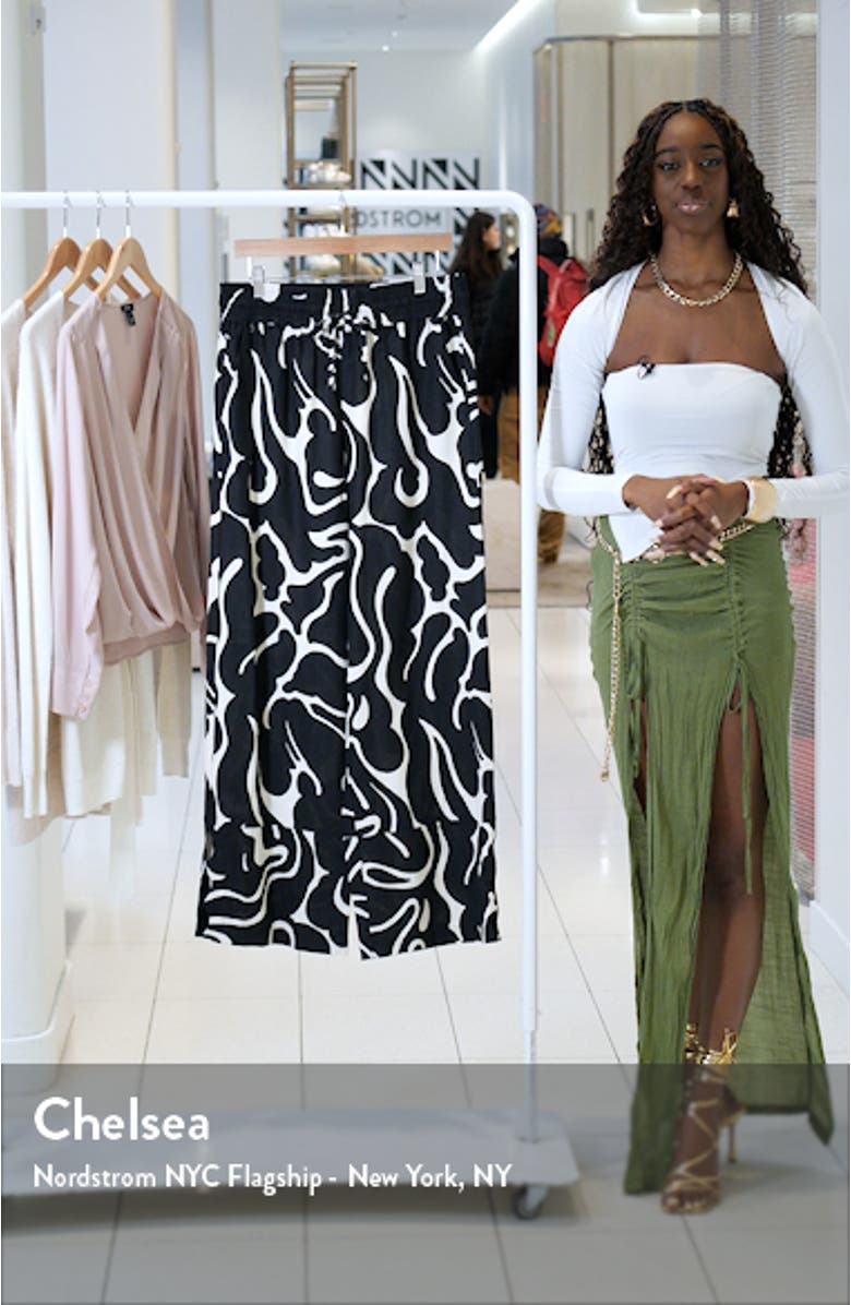 Ramone Cutout Linen Blend Wide Leg Pants, sales video thumbnail