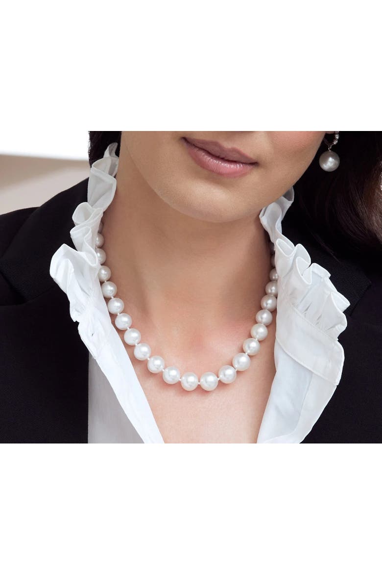 9-11mm White South Sea Pearl Necklace - Premier AAAA Quality, Alternate, color, White Gold Clasp