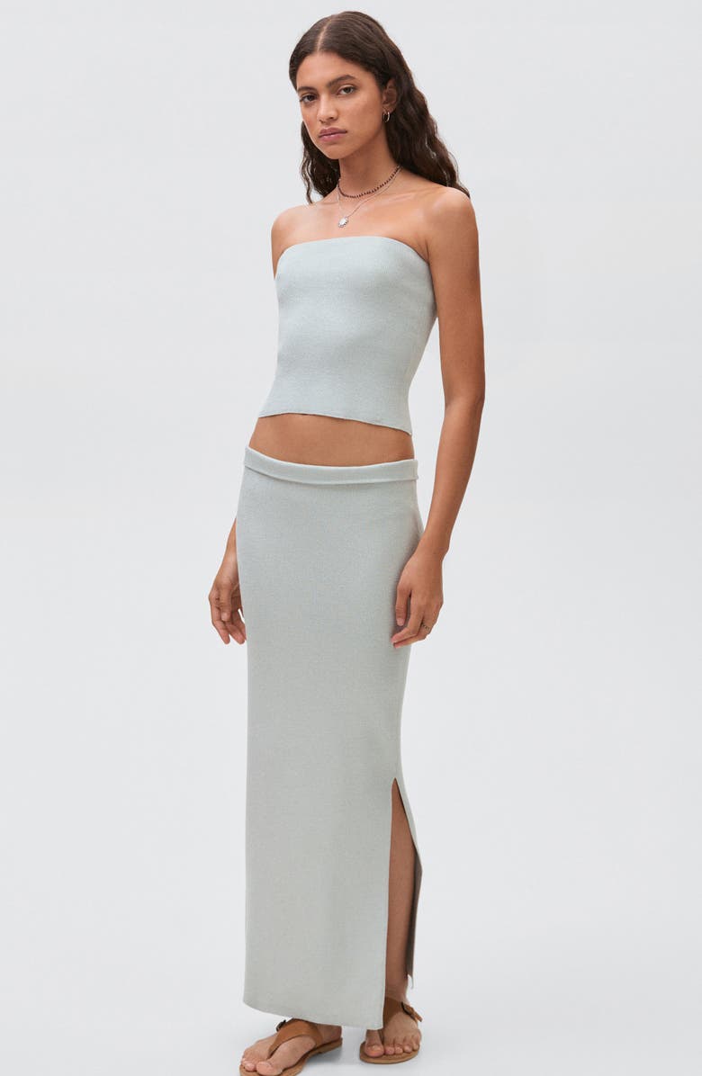 MANGO TEEN Maxi Sweater Skirt, Alternate, color, Mint Green