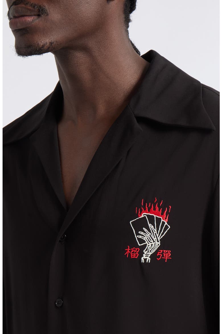 Blacklisted Uniform Camp Shirt, Alternate, color, BLACK