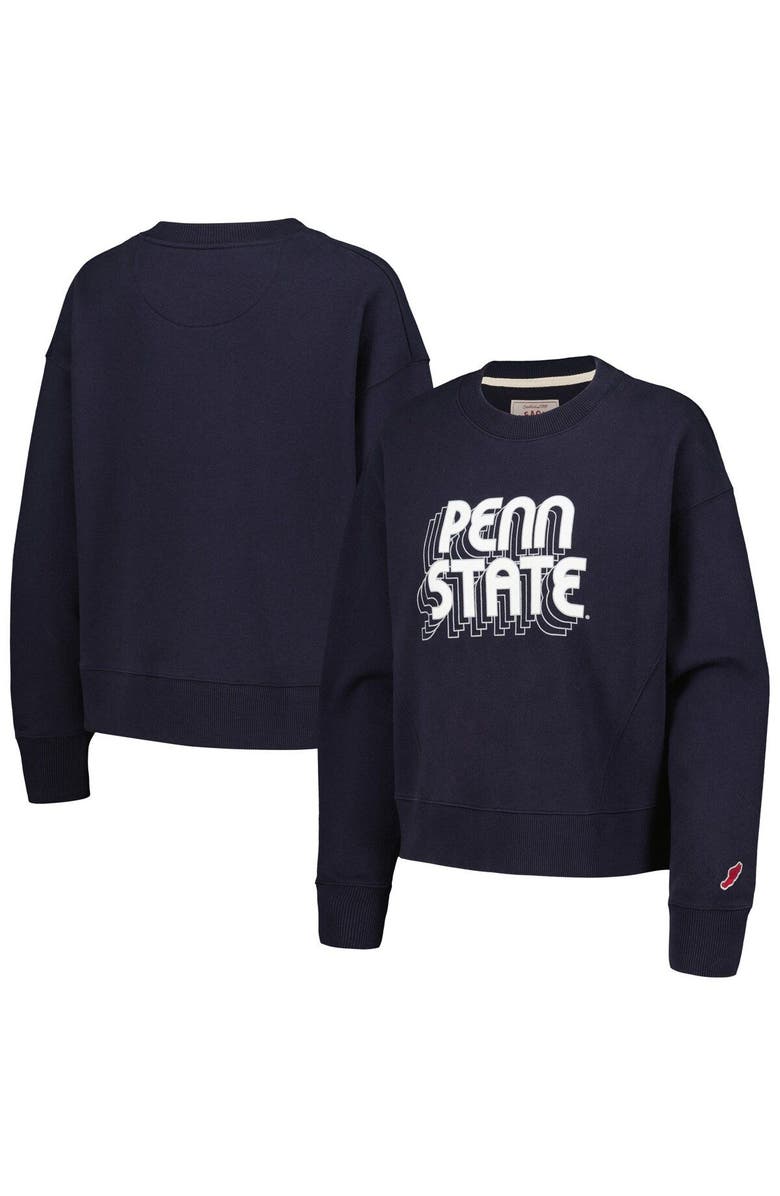 LEAGUE COLLEGIATE WEAR Women's League Collegiate Wear Navy Penn State Nittany Lions Boxy Pullover Sweatshirt, Main, color, Navy