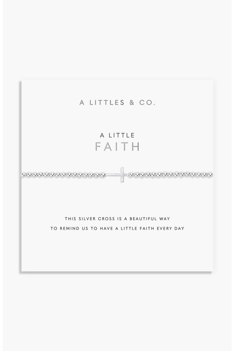 A Little 'Faith' Bracelet, Main, color, Metallic Silver