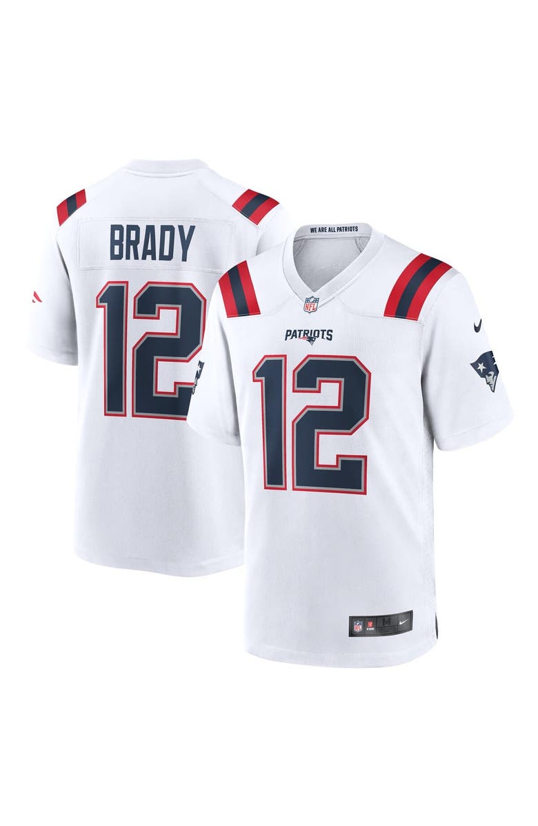 Nike Men's Nike Tom Brady White New England Patriots Retired Game Jersey, Main, color, 