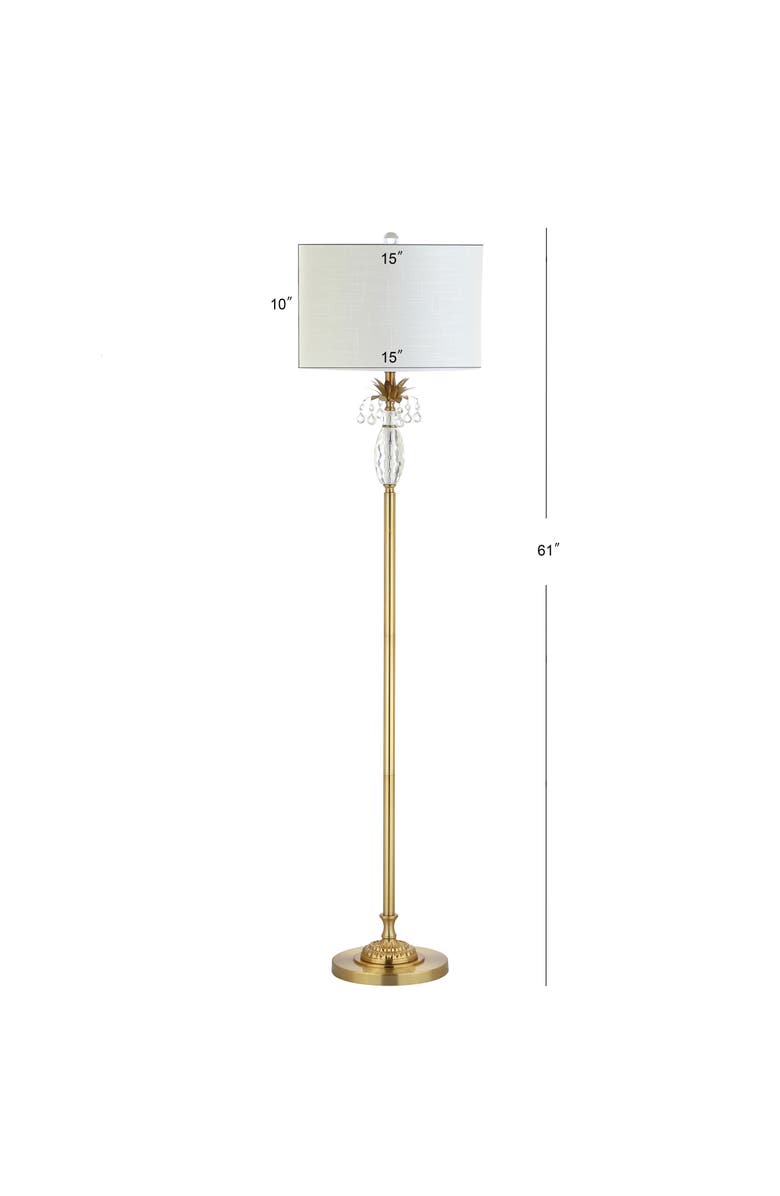 JONATHAN Y Adalyn Crystal / Metal LED Floor Lamp, Alternate, color, Clear/Brass Gold