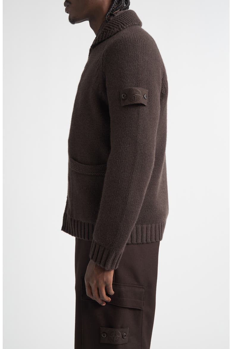 Ghost Cashmere Cardigan with Detachable Quilted Lining, Alternate, color, V0070 DARK BROWN