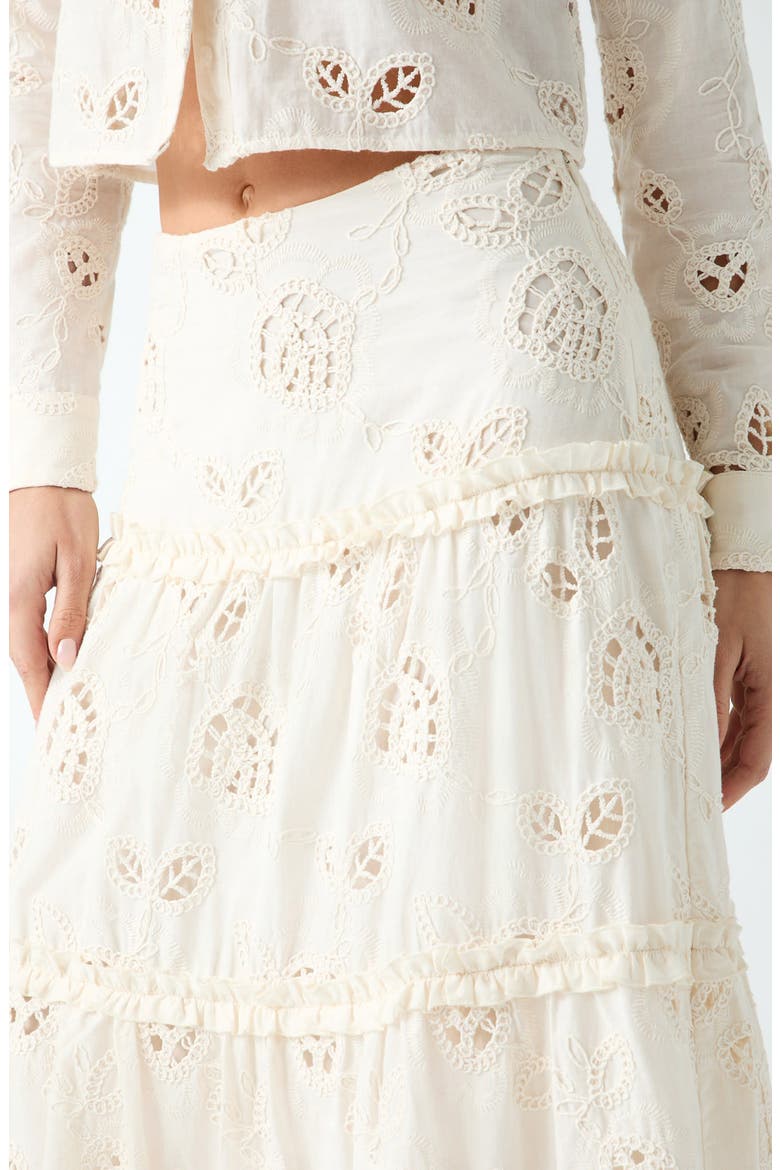 Lenora Appliqué Maxi Skirt, Alternate, color, OPEN WHITE