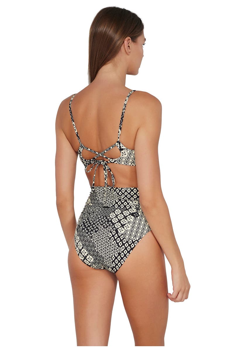 Sunsets Hannah High Waist Bikini Swim Bottoms, Alternate, color, Venice Seagrass Texture